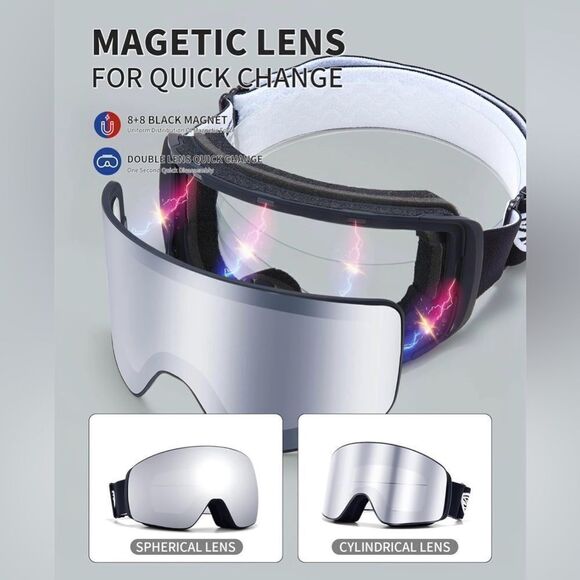 Snowboard And Skiing Googles Anti-Fog 2 Lens VLT 10% S3 NWT - Picture 2 of 7